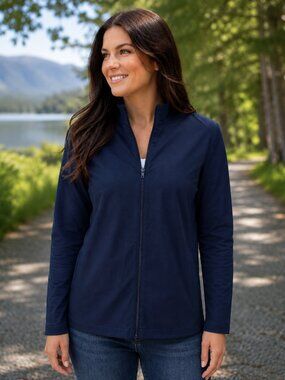 Port Authority navy zipper jacket, size medium